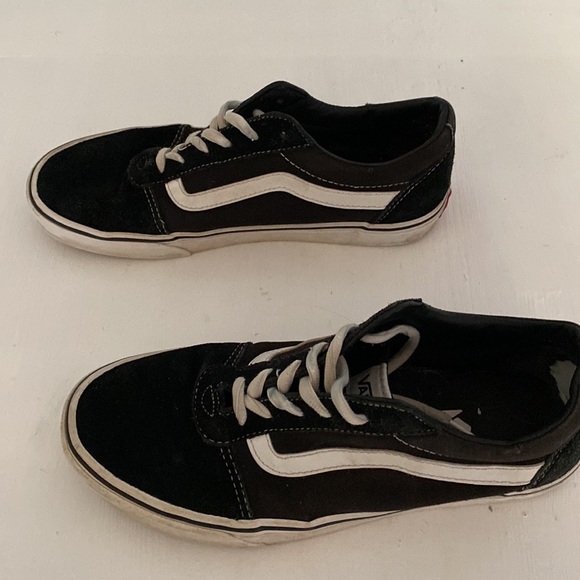 Vans B&W Old Skool low skate shoe suede toe cap W 9/M 7.5 - Picture 5 of 11
